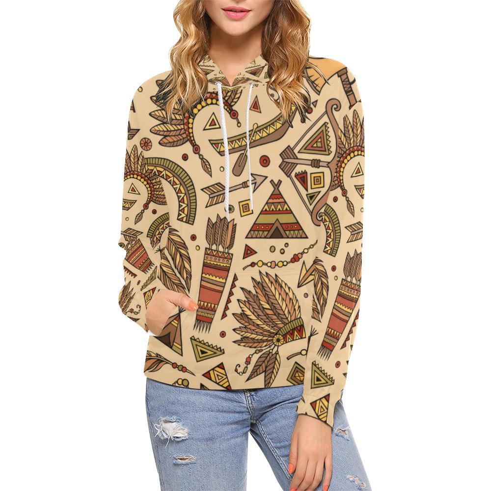 Navajo Tribal Aztec Native Indians American Print Women Pullover Hoodies -grizzshop