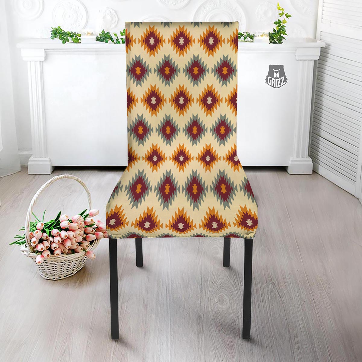 Navajo Tribal Southwestern Print Pattern Dining Chair Slipcover-grizzshop