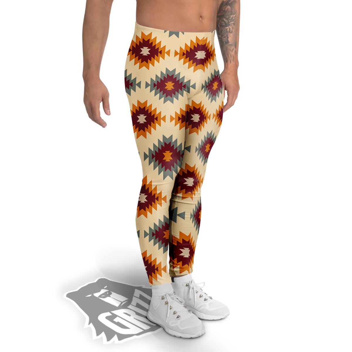 Navajo Tribal Southwestern Print Pattern Men's Leggings-grizzshop