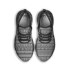 Navajo Tribal White And Black Print Black Running Shoes-grizzshop