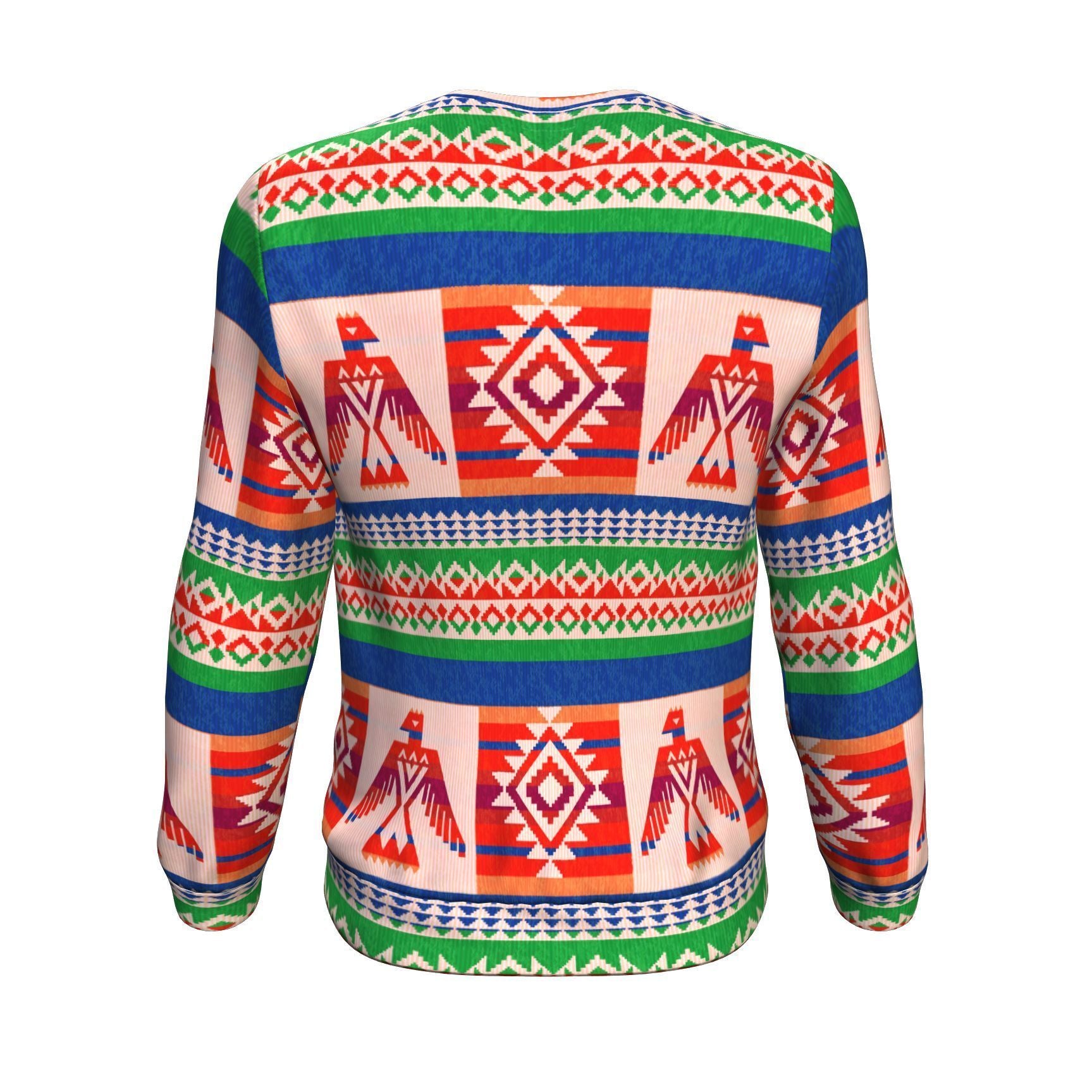 Navajo Aztec Tribal Native Indians American Print Men Crew Neck Sweatshirt-grizzshop