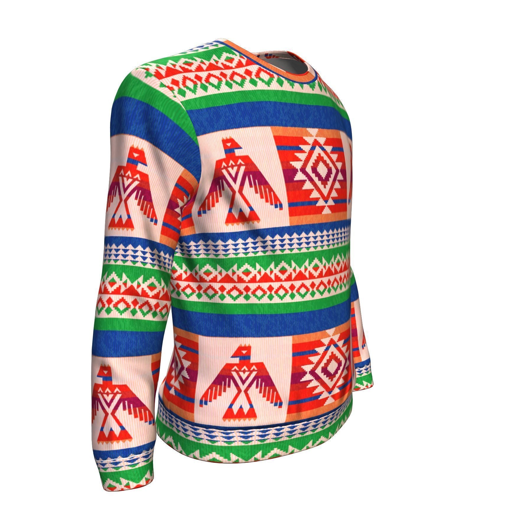 Navajo Aztec Tribal Native Indians American Print Men Crew Neck Sweatshirt-grizzshop