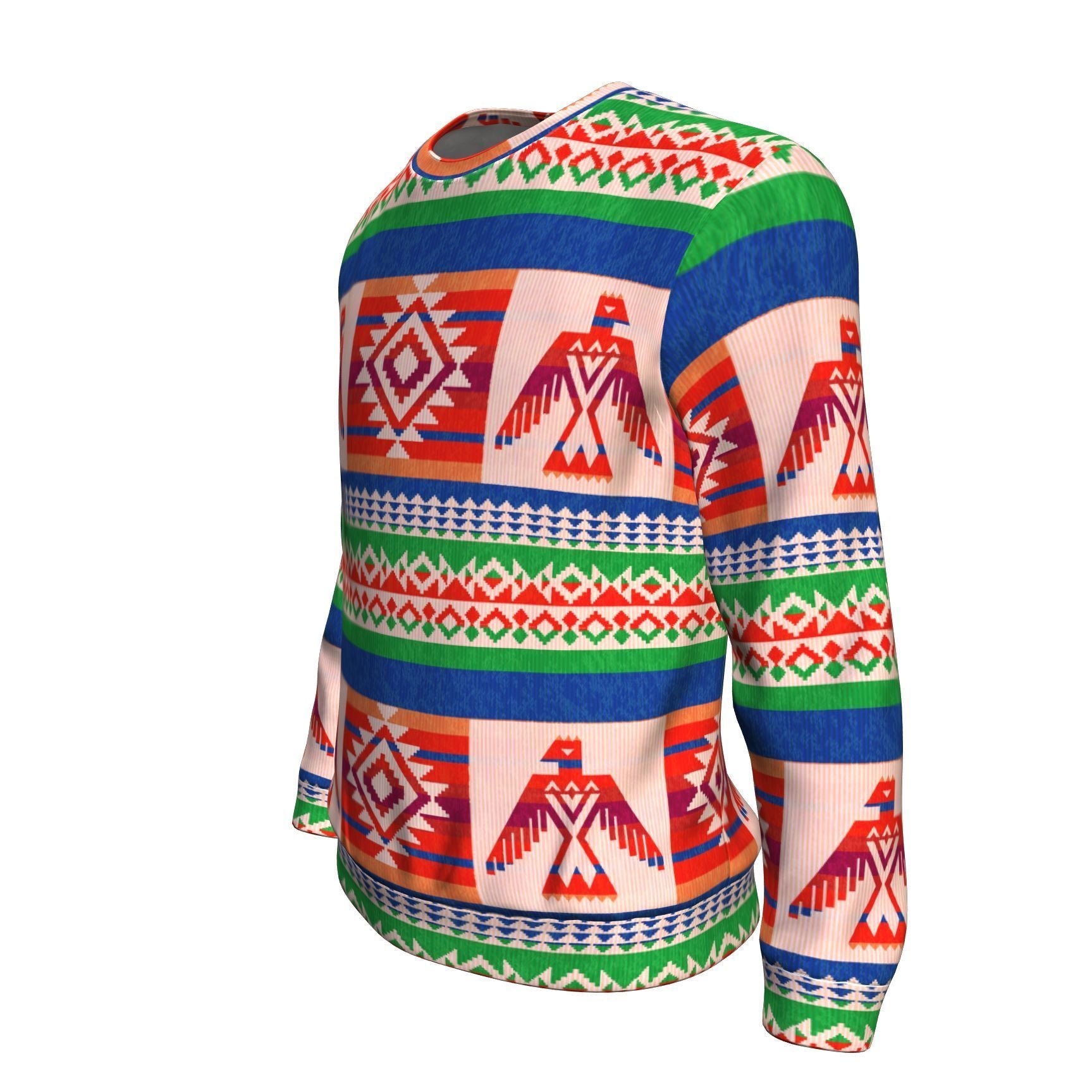 Navajo Aztec Tribal Native Indians American Print Men Crew Neck Sweatshirt-grizzshop