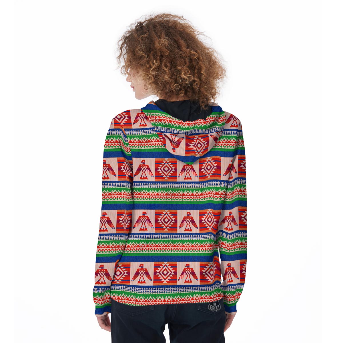 Navajo Aztec Tribal Native Indians American Print Women Zip Up Hoodies-grizzshop