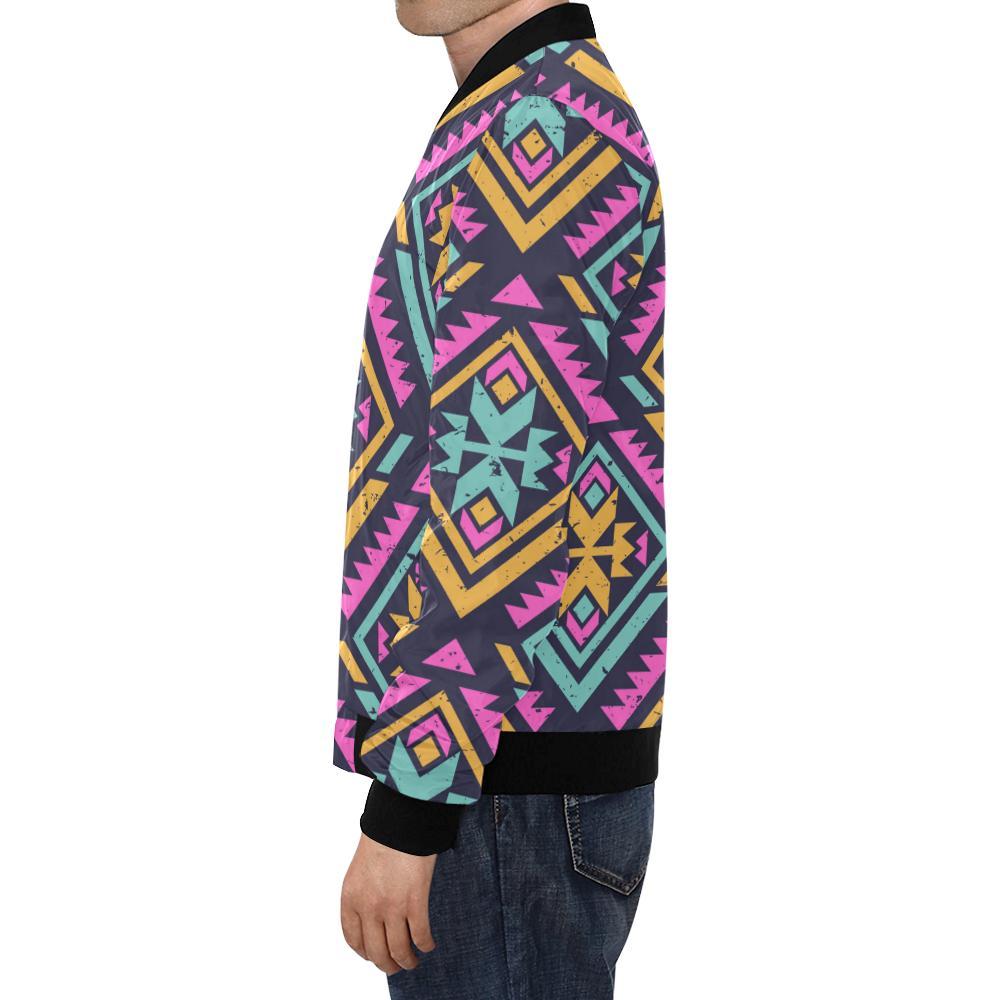 Navajo Indians Aztec Tribal Native American Print Men's Bomber Jacket-grizzshop