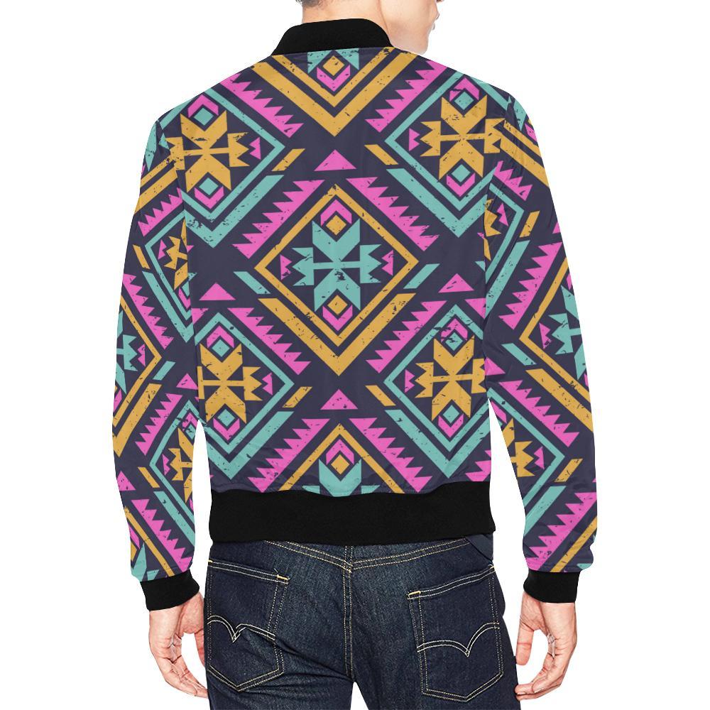 Navajo Indians Aztec Tribal Native American Print Men's Bomber Jacket-grizzshop