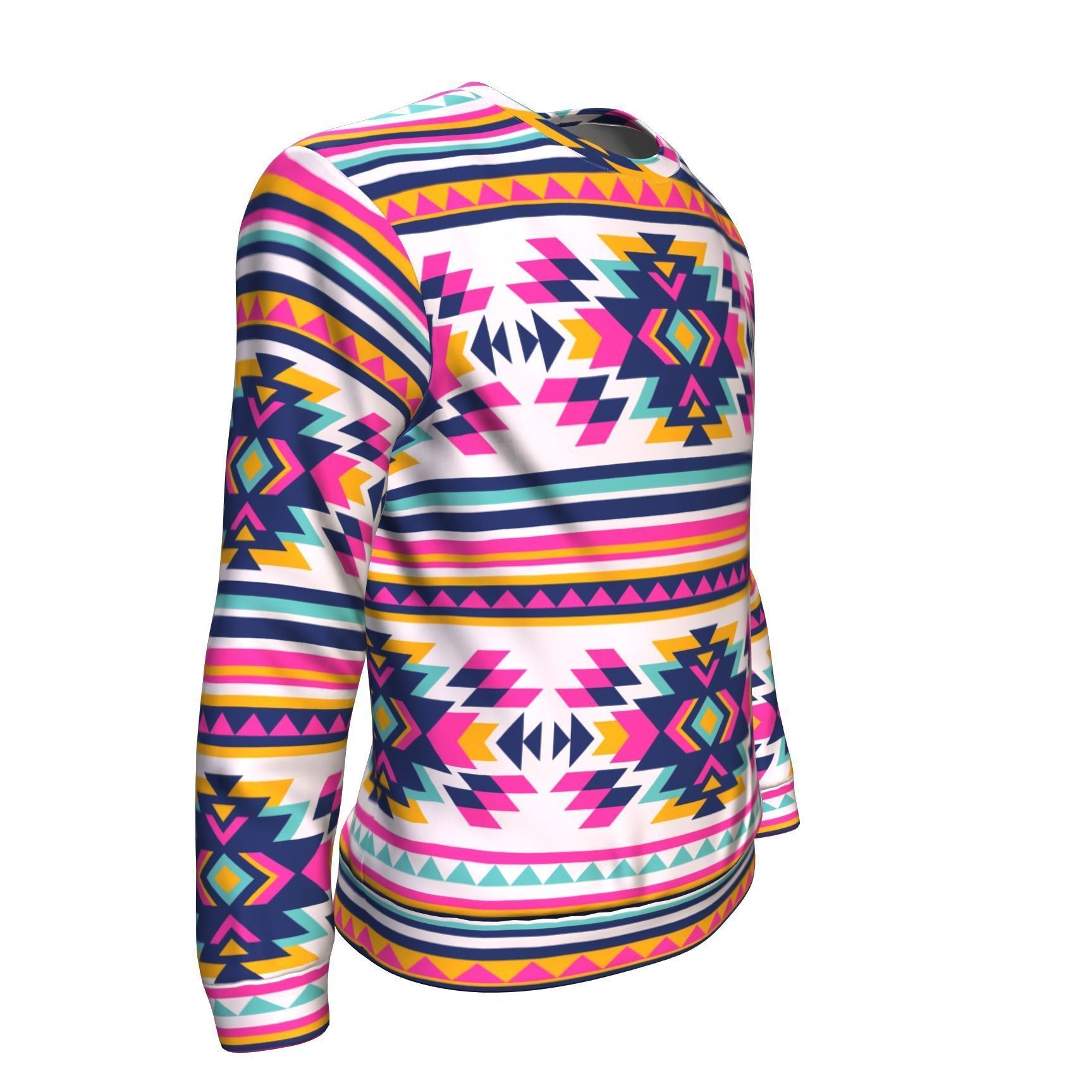 Navajo Native American Indians Aztec Tribal Print Men Crew Neck Sweatshirt-grizzshop