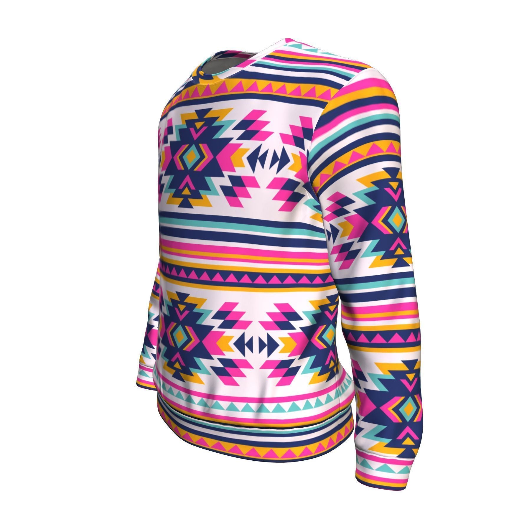 Navajo Native American Indians Aztec Tribal Print Men Crew Neck Sweatshirt-grizzshop