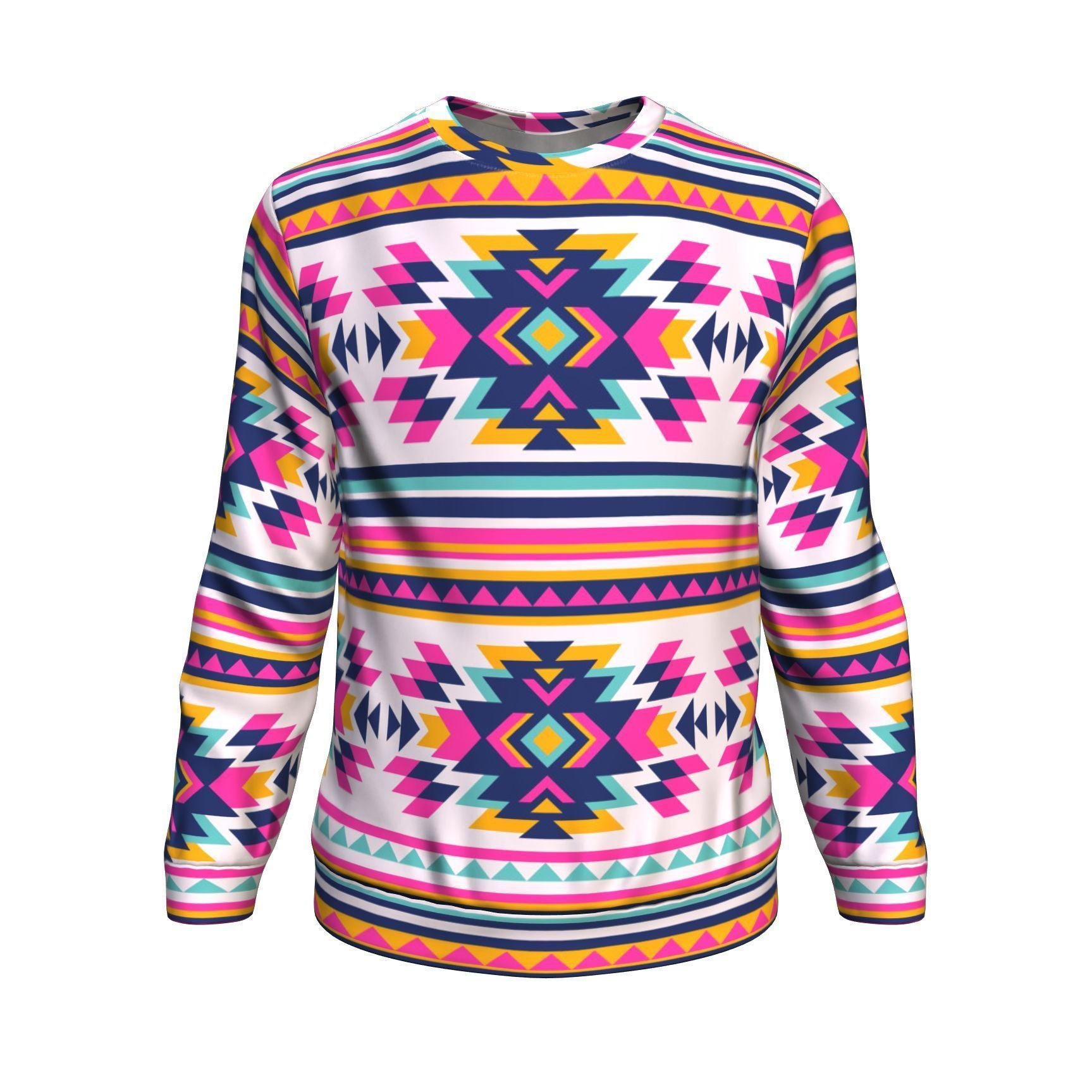 Navajo Native American Indians Aztec Tribal Print Men Crew Neck Sweatshirt-grizzshop