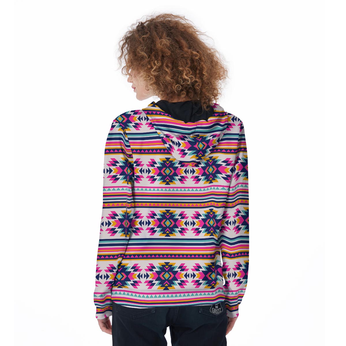 Navajo Native American Indians Aztec Tribal Print Women Zip Up Hoodies-grizzshop