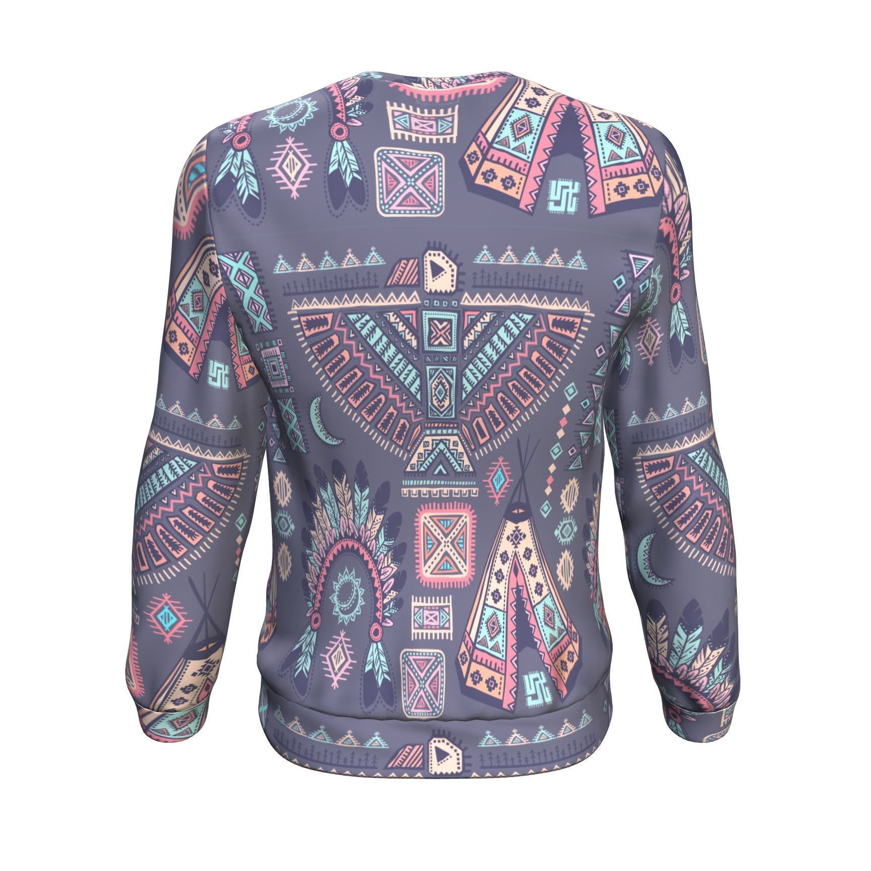 Navajo Native Aztec Indians American Tribal Print Men Crew Neck Sweatshirt-grizzshop