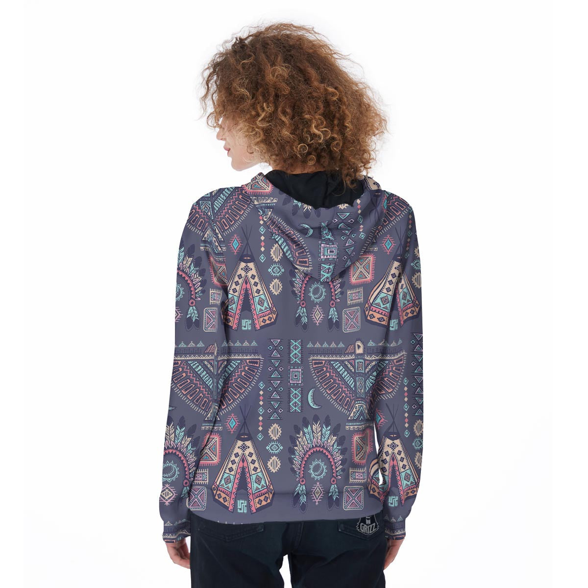 Navajo Native Aztec Indians American Tribal Print Women Zip Up Hoodies-grizzshop