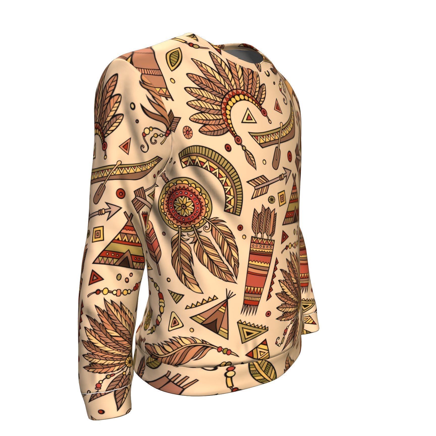 Navajo Tribal Aztec Native Indians American Print Men Crew Neck Sweatshirt-grizzshop