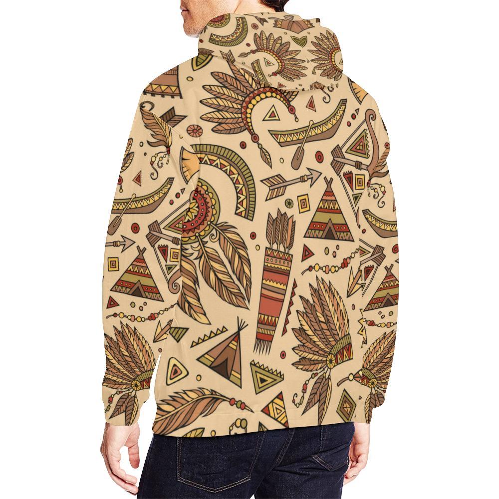 Navajo Tribal Aztec Native Indians American Print Men Pullover Hoodie-grizzshop