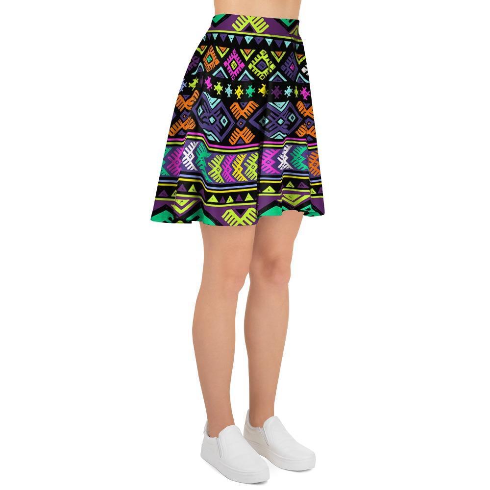 Navojo Aztec Print Women's Skirt-grizzshop