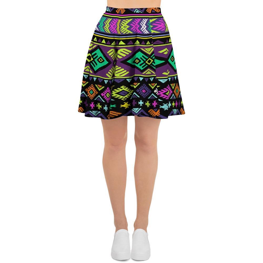 Navojo Aztec Print Women's Skirt-grizzshop