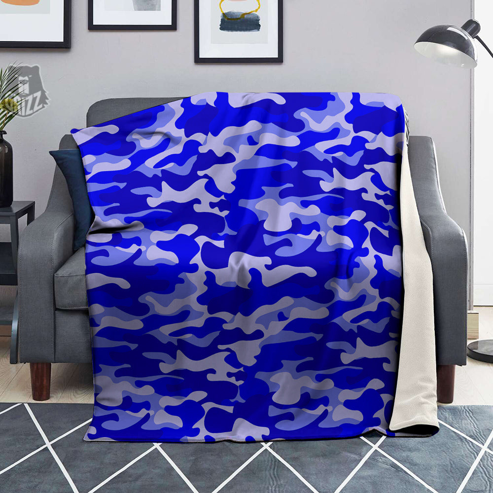Navy Camo And Camouflage Print Blanket-grizzshop