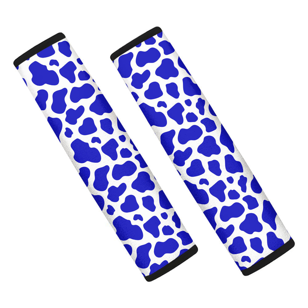 Navy Cow Print Pattern Car Seat Belt Cover-grizzshop