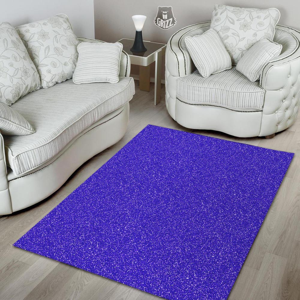 Navy Glitter Texture Print Floor Mat-grizzshop