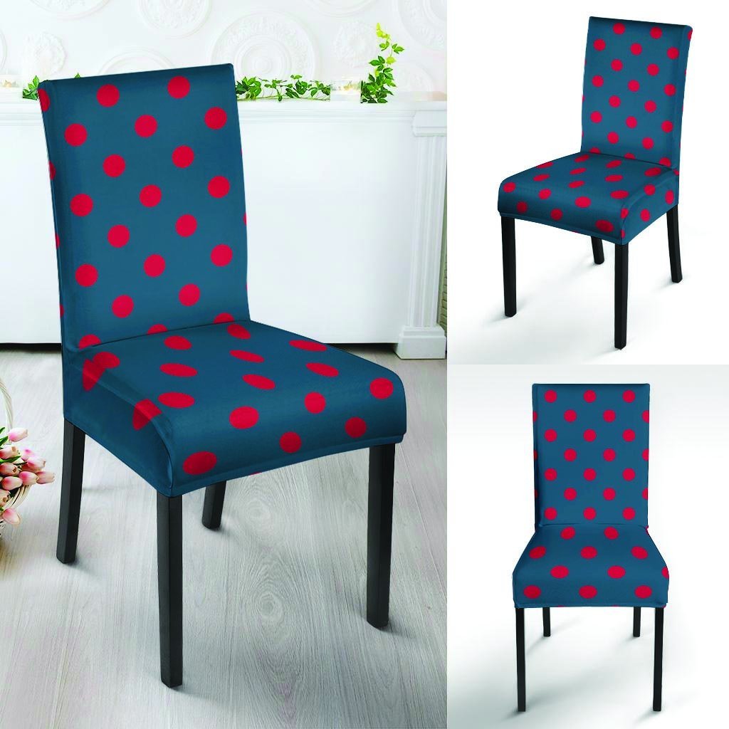 Navy Polka Dot Chair Cover-grizzshop
