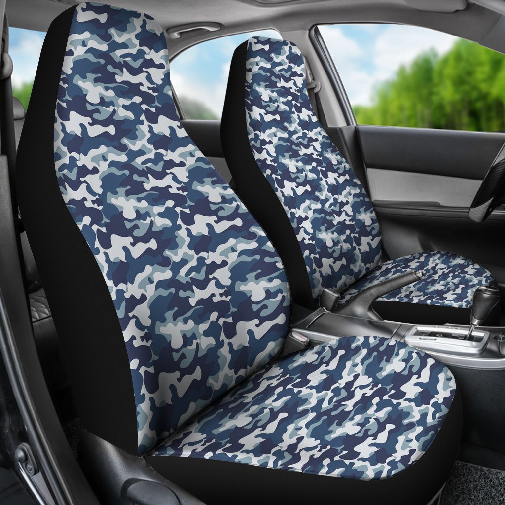 Navy Military Camouflage Camo Pattern Print Universal Fit Car Seat Cover-grizzshop