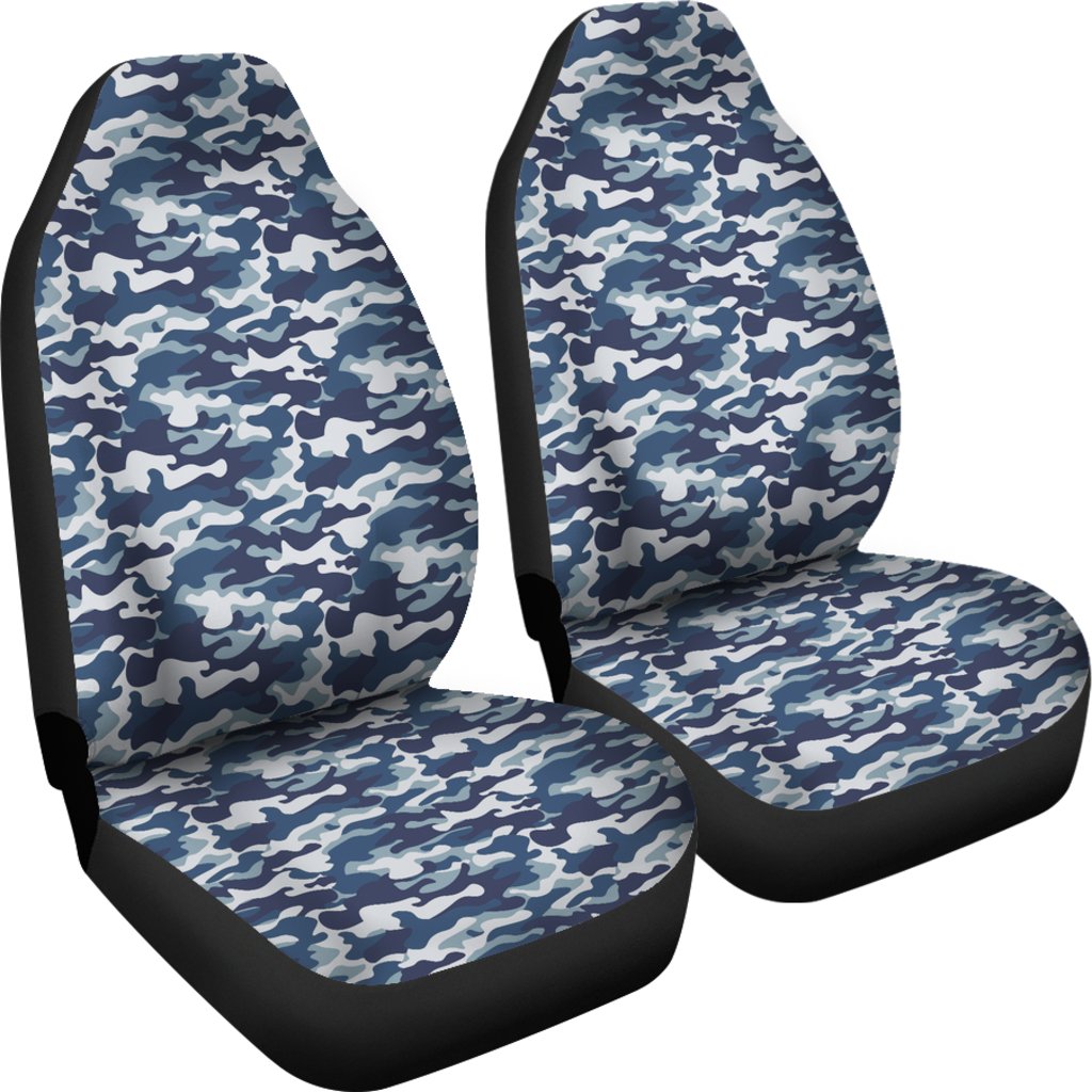Navy Military Camouflage Camo Pattern Print Universal Fit Car Seat Cover-grizzshop