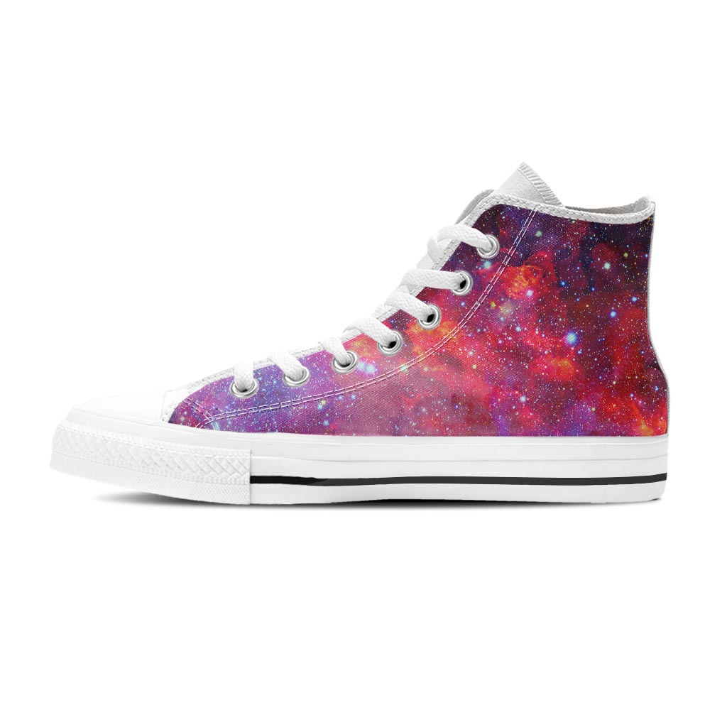 Nebula Red Galaxy Space Women's High Top Shoes-grizzshop