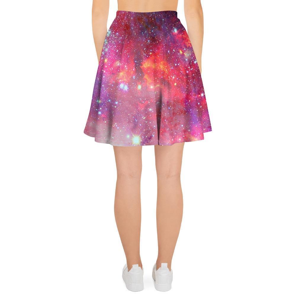 Nebula Red Galaxy Space Women's Skirt-grizzshop