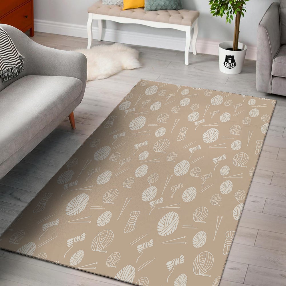 Needle And Yarn Print Pattern Floor Mat-grizzshop
