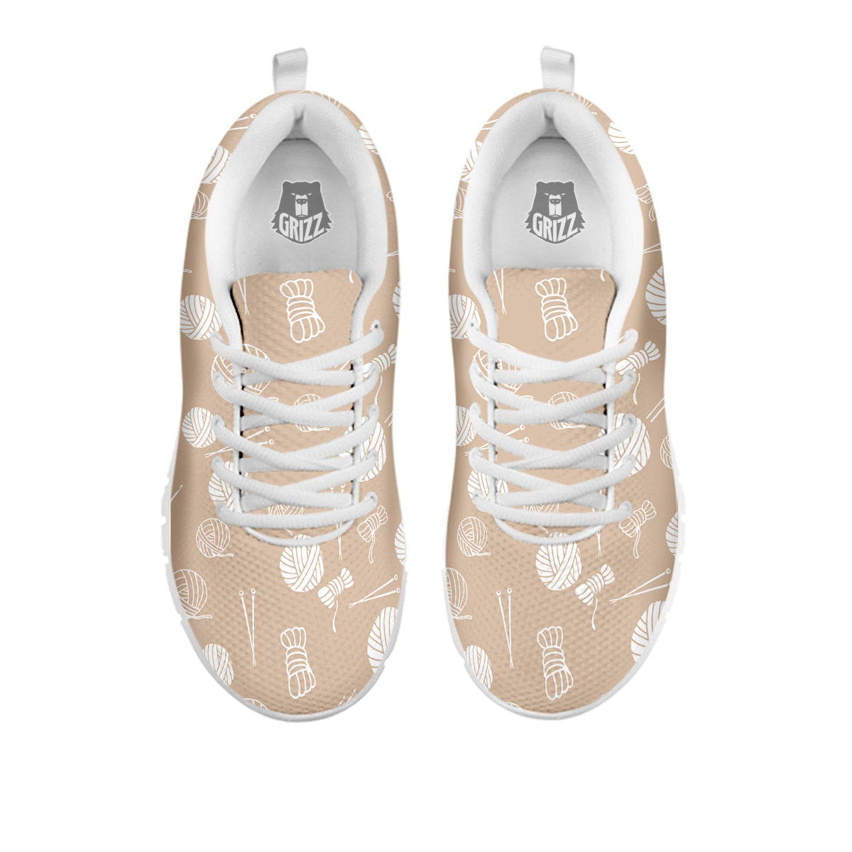 Needle And Yarn Print Pattern White Sneaker-grizzshop