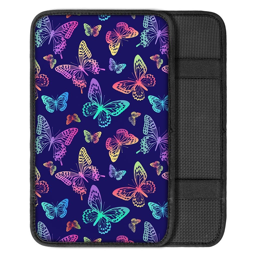 Neon Butterfly Print Car Console Cover-grizzshop