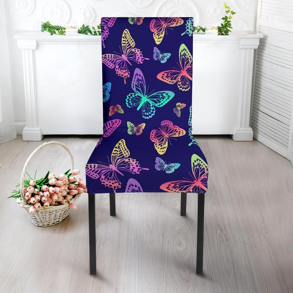Neon Butterfly Print Chair Cover-grizzshop