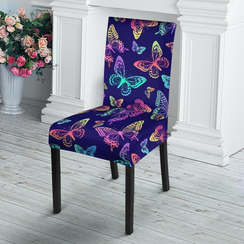 Neon Butterfly Print Chair Cover-grizzshop