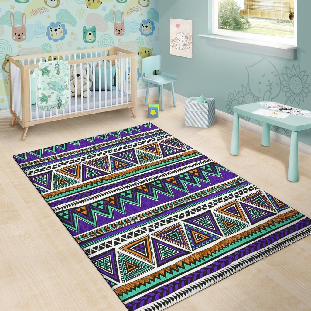 Neon Color Indian Aztec Doodle Floor Mat-grizzshop