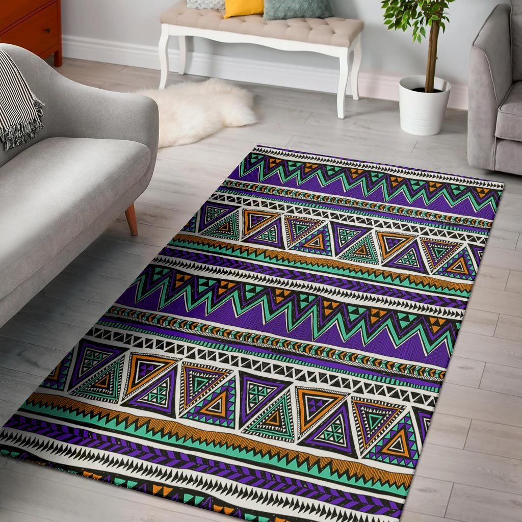 Neon Color Indian Aztec Doodle Floor Mat-grizzshop