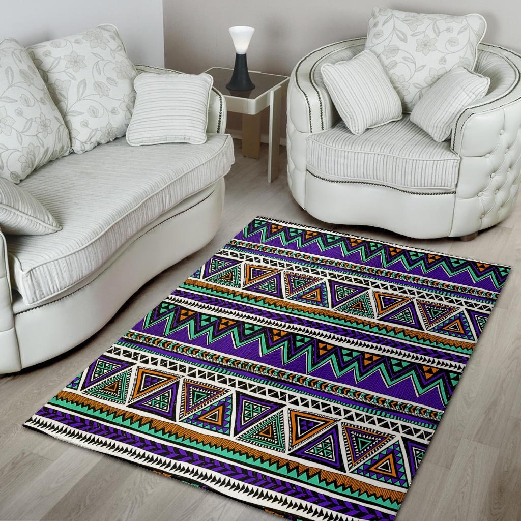 Neon Color Indian Aztec Doodle Floor Mat-grizzshop