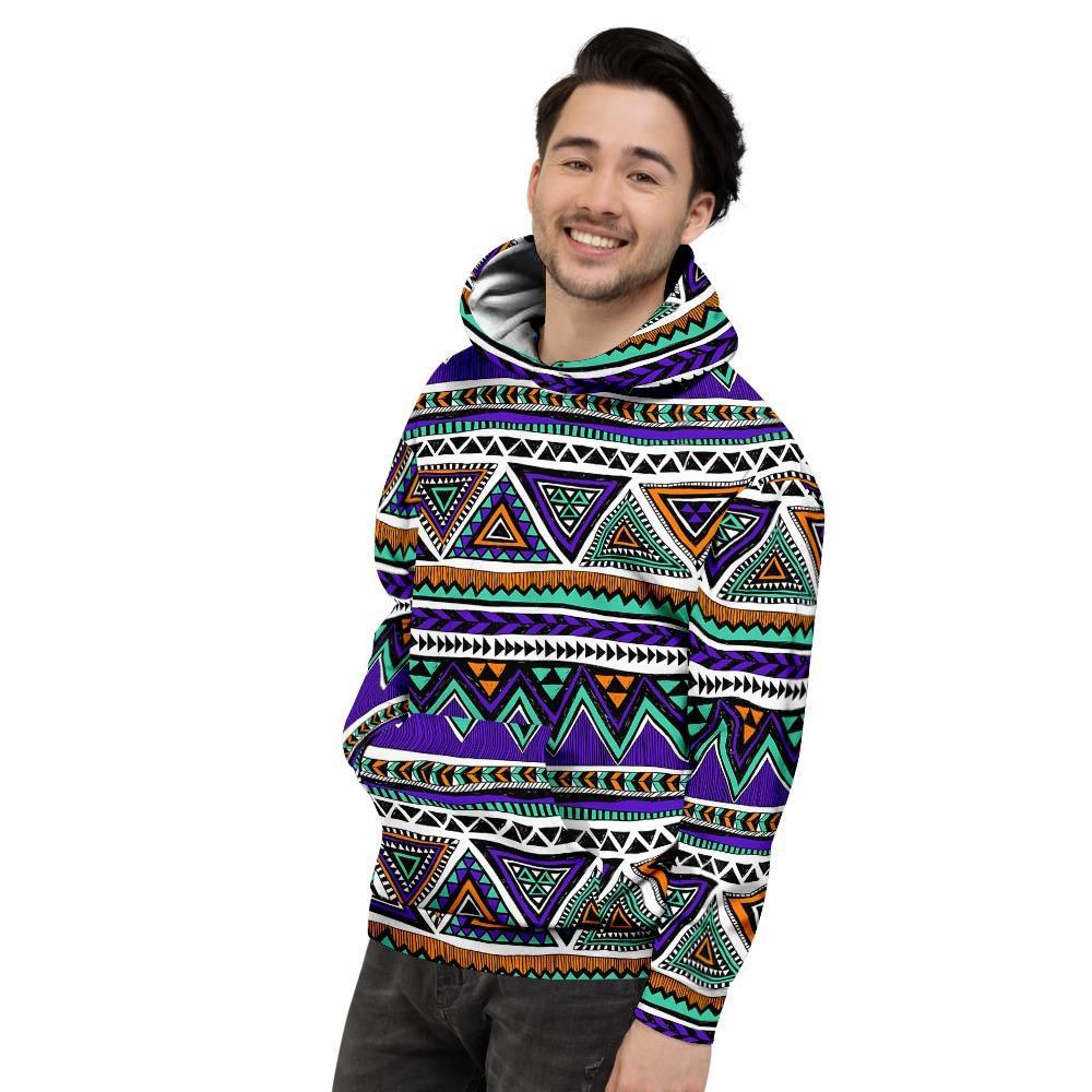 Neon Color Indian Aztec Doodle Men's Hoodie-grizzshop