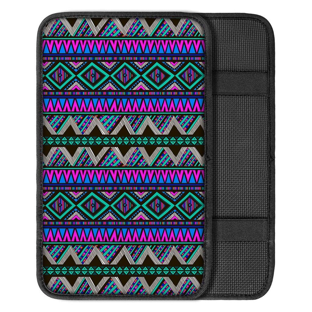 Neon Color Indian Aztec Trippy Car Console Cover-grizzshop