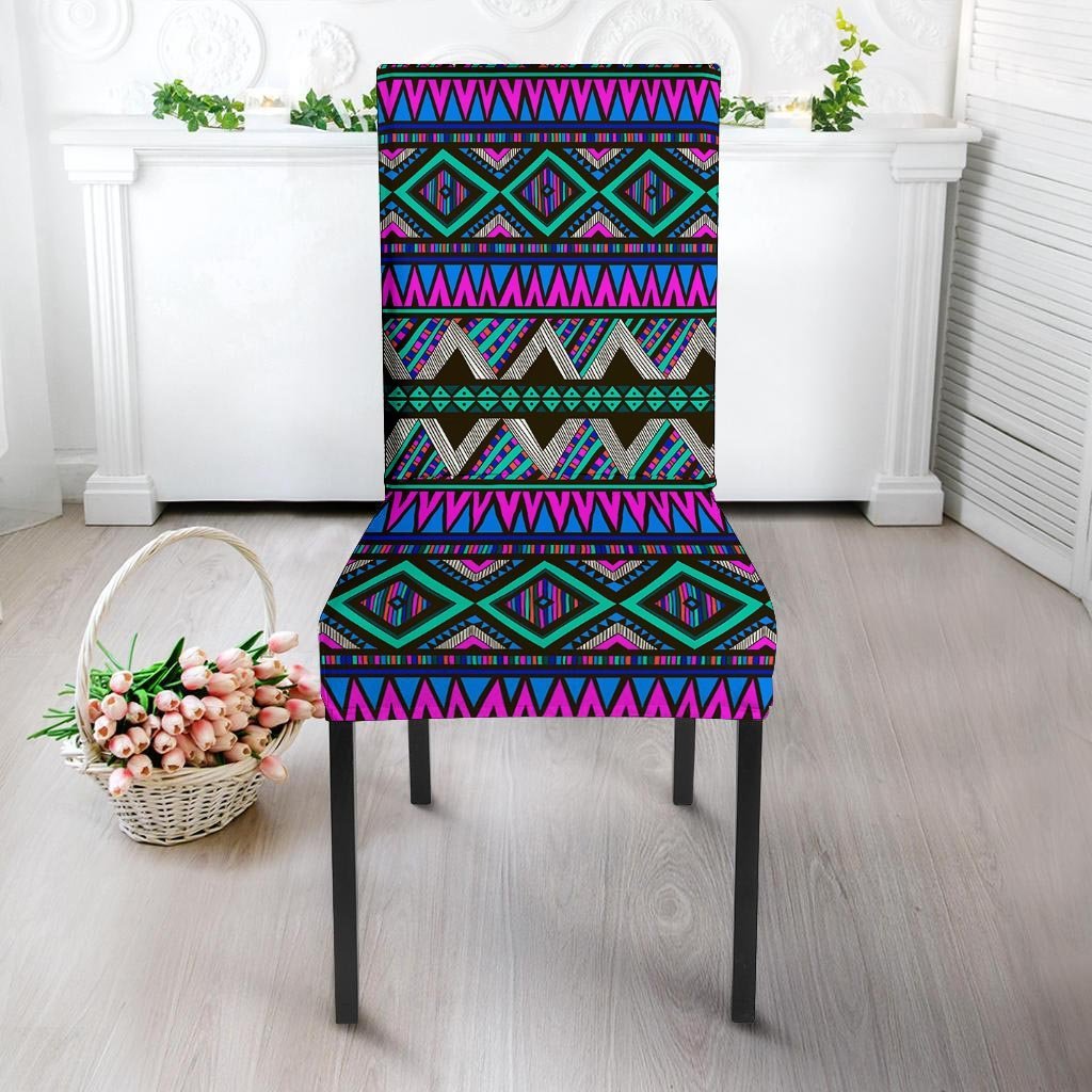 Neon Color Indian Aztec Trippy Chair Cover-grizzshop