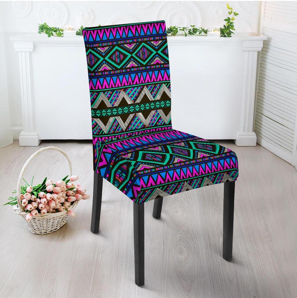Neon Color Indian Aztec Trippy Chair Cover-grizzshop