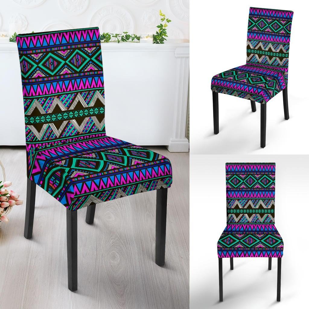 Neon Color Indian Aztec Trippy Chair Cover-grizzshop