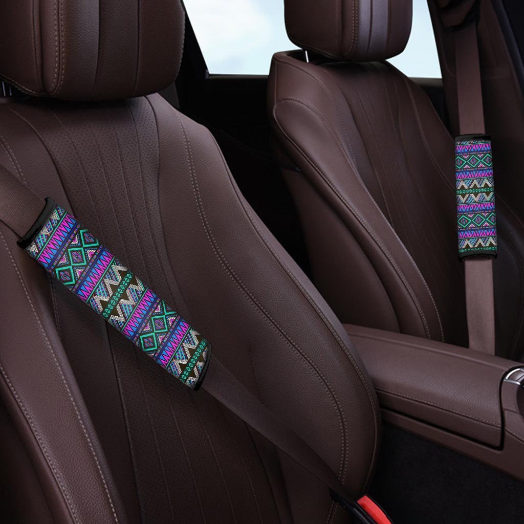 Neon Color Indian Aztec Trippy Seat Belt Cover-grizzshop