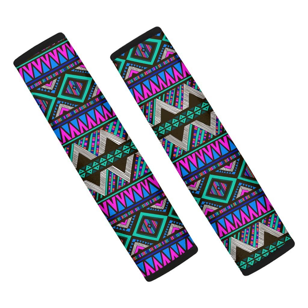 Neon Color Indian Aztec Trippy Seat Belt Cover-grizzshop