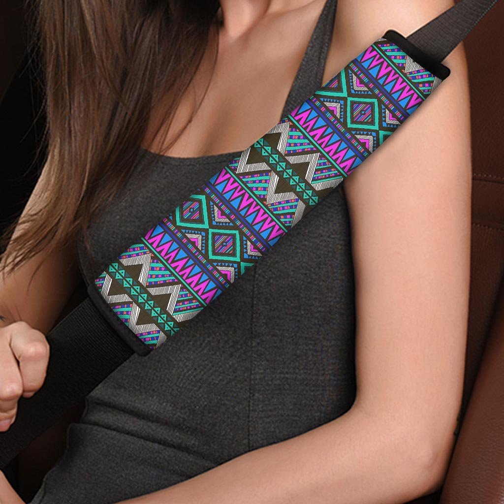 Neon Color Indian Aztec Trippy Seat Belt Cover-grizzshop