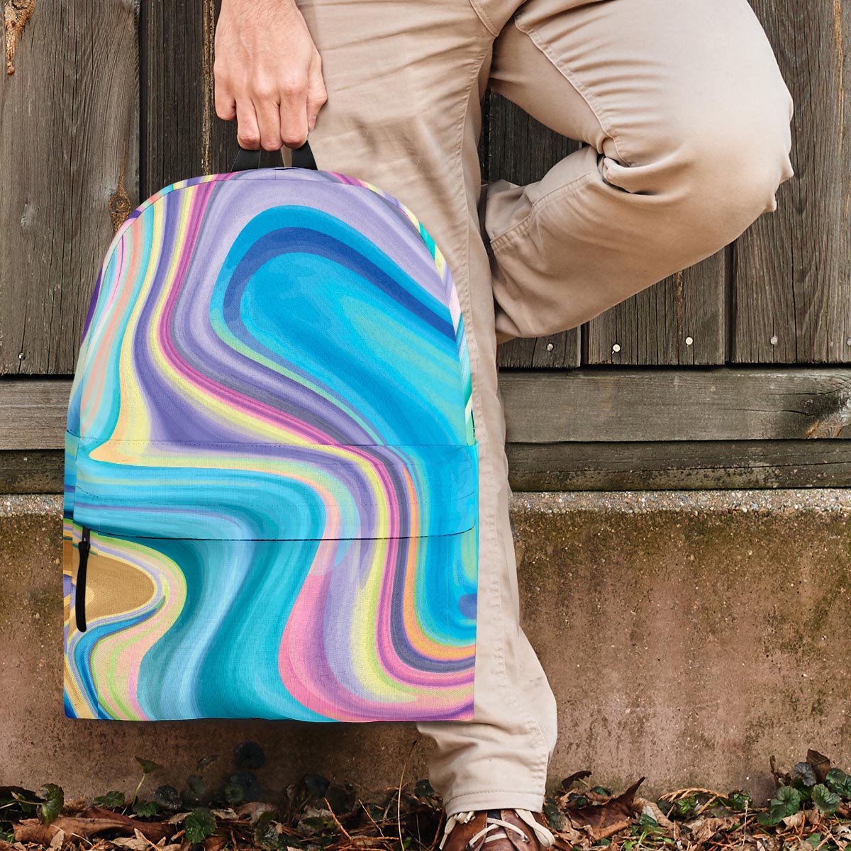 Neon Color Marble Backpack-grizzshop