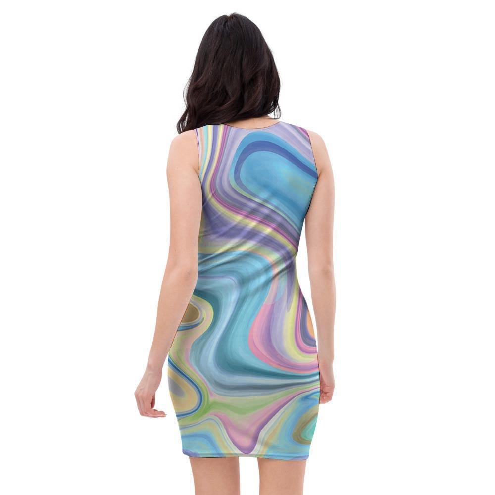 Neon Color Marble Bodycon Dress-grizzshop