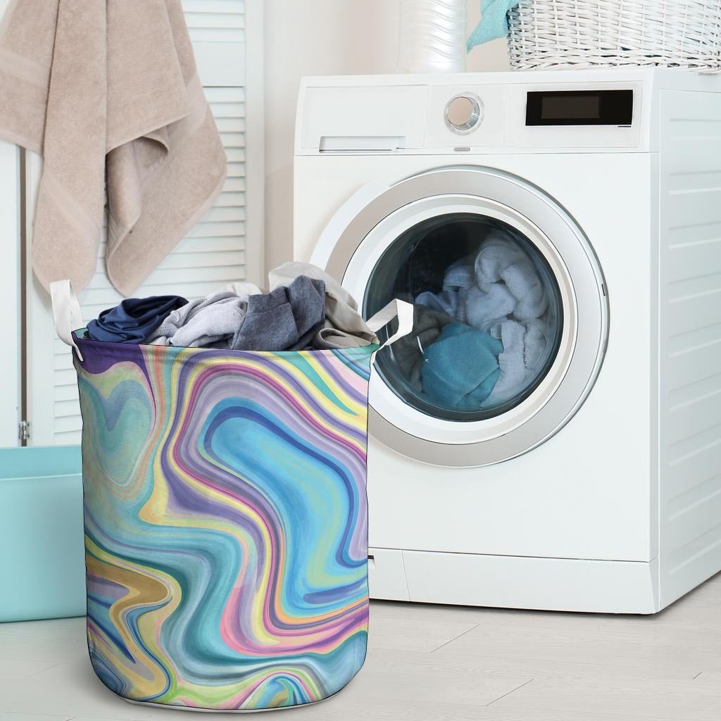 Neon Color Marble Laundry Basket-grizzshop