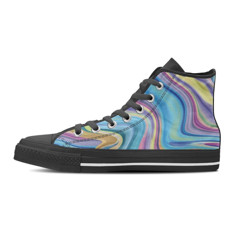 Neon Color Marble Women's High Top Shoes-grizzshop