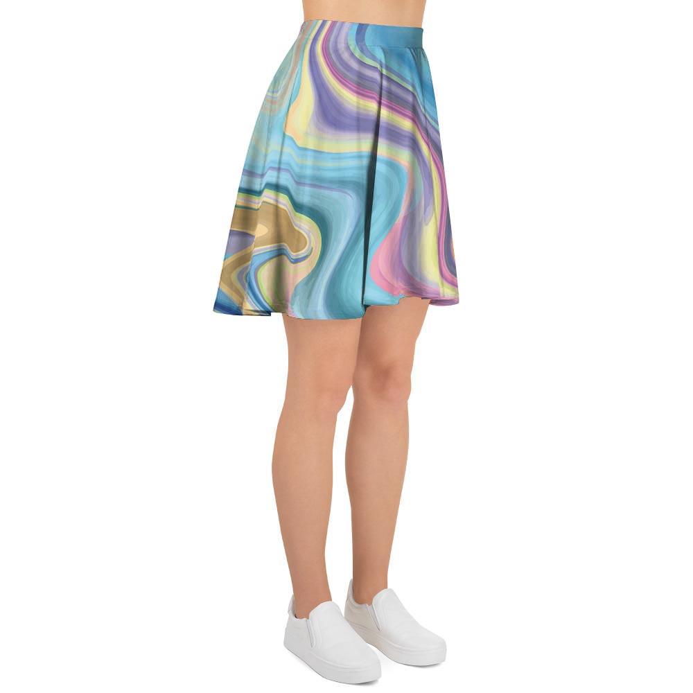 Neon Color Marble Women's Skirt-grizzshop