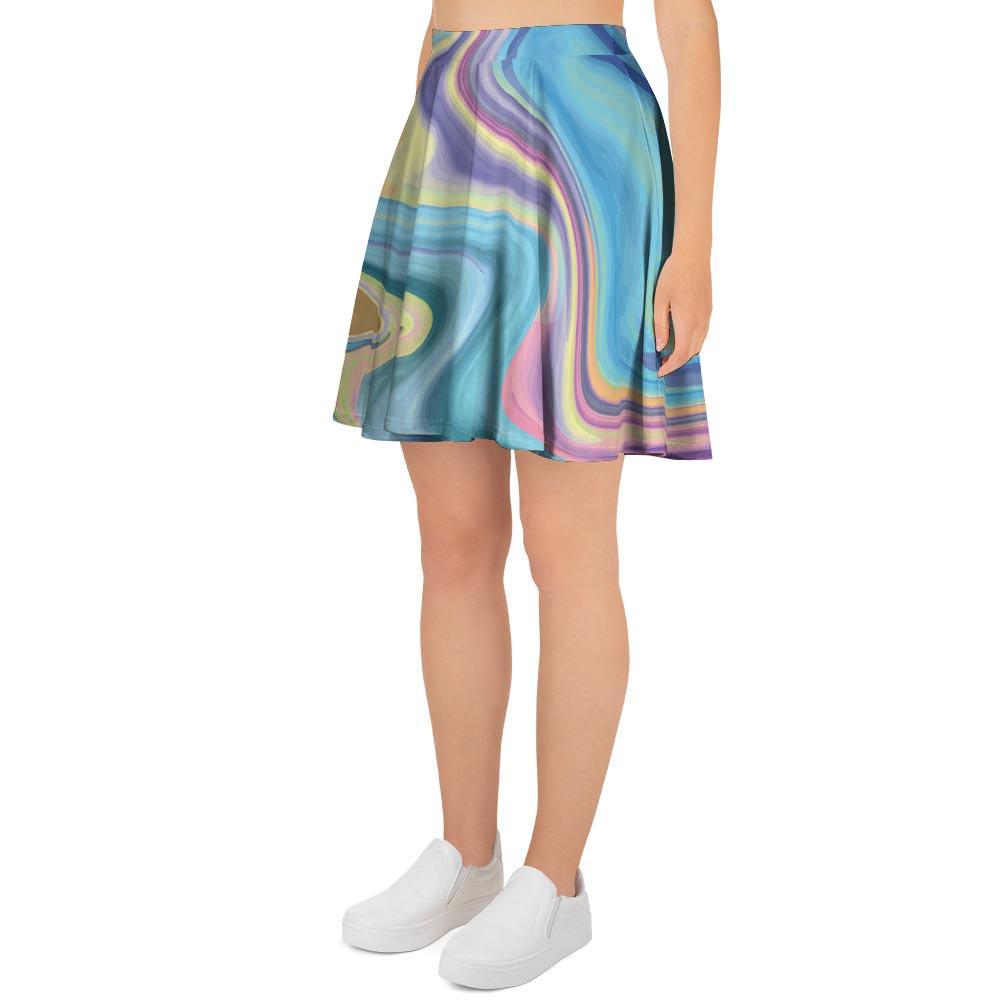 Neon Color Marble Women's Skirt-grizzshop